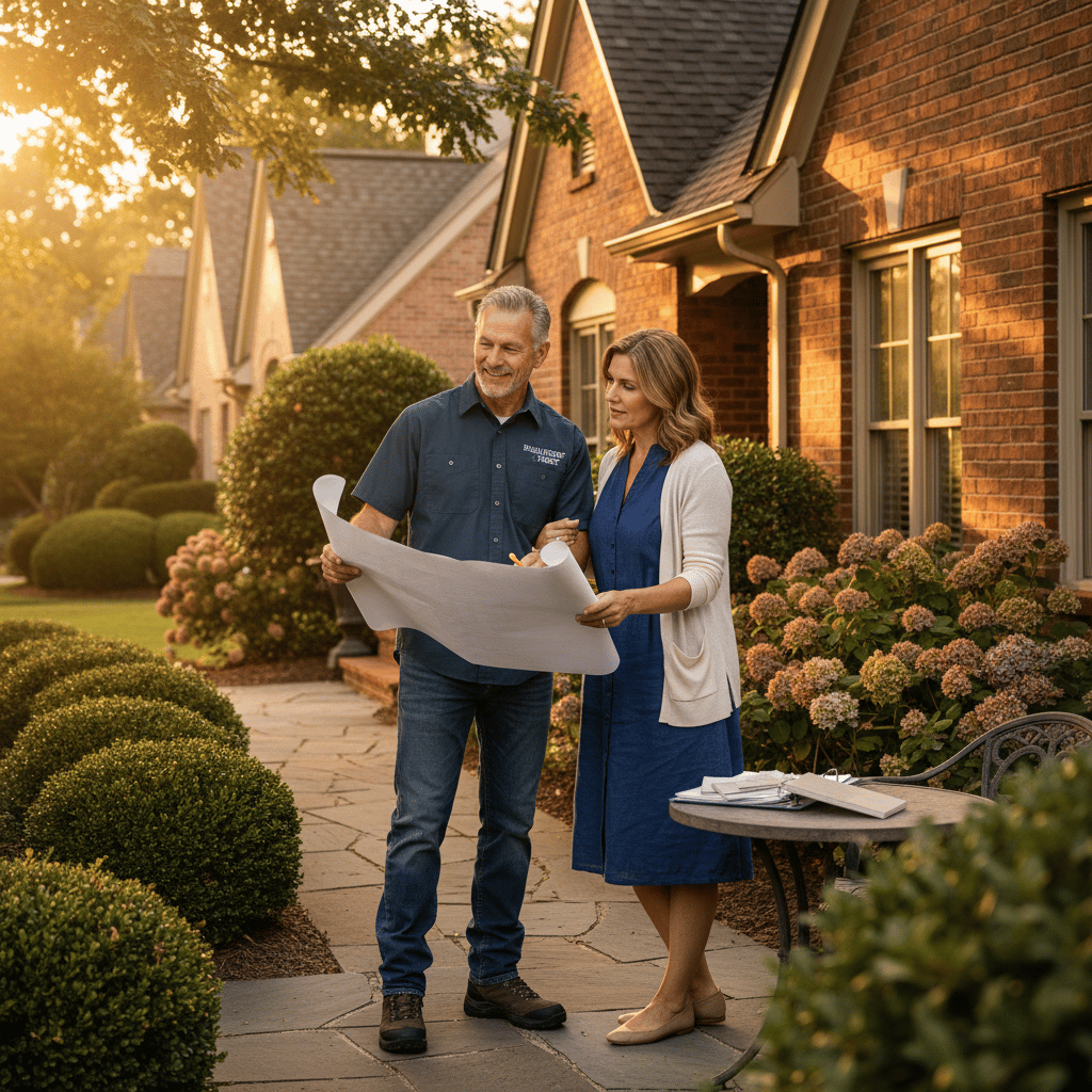 Reviewing a transparent quote with a homeowner