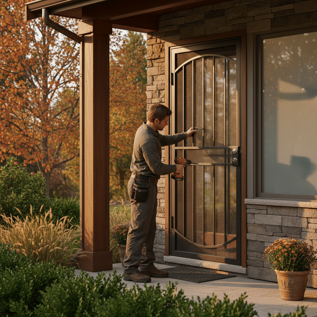 New entry door installation
